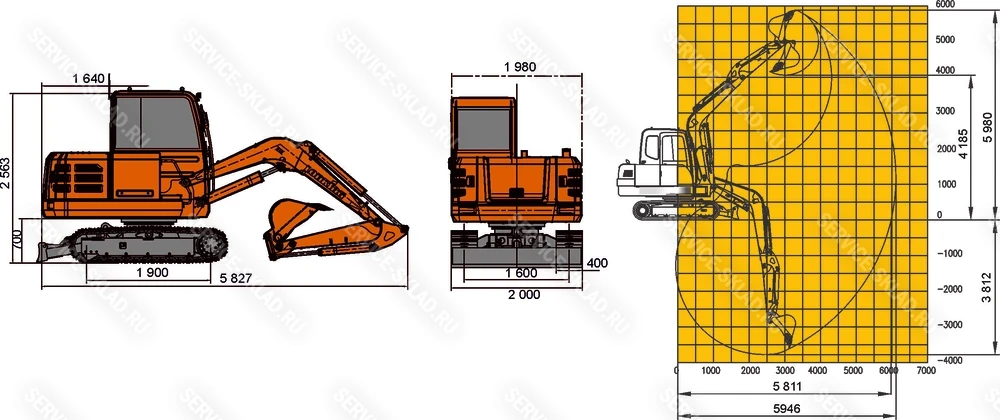 Схема Гусеничный экскаватор Lonking CDM6060Y